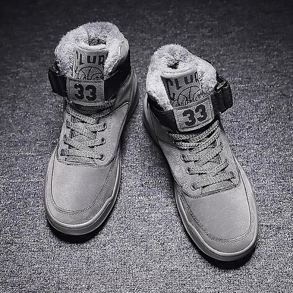 Unisex snöstövlar, vintervarma höga sneakers Gray 37