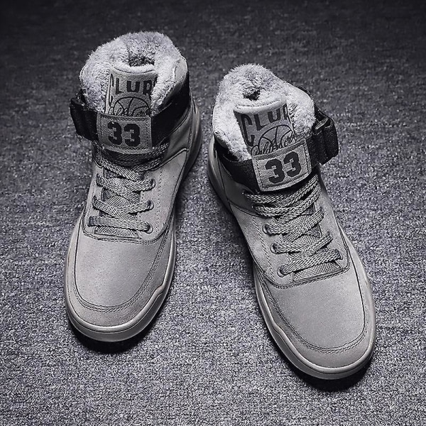 Unisex snöstövlar, vintervarma höga sneakers Gray 43