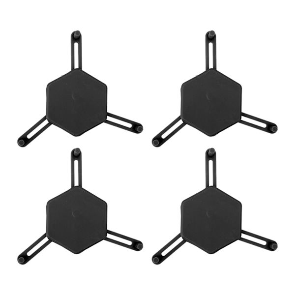 4 st Hexagonala Underlägg Stilrena Justerbara Multifunktionella Hexagonala Underlägg för Drycker och Små Föremål Svart