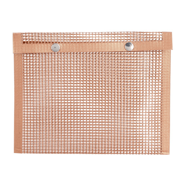 Non-Stick Grillnätspåse Återanvändbara Grillpåsar Grillverktyg för Utomhuspicknick (Brun 22x27cm)