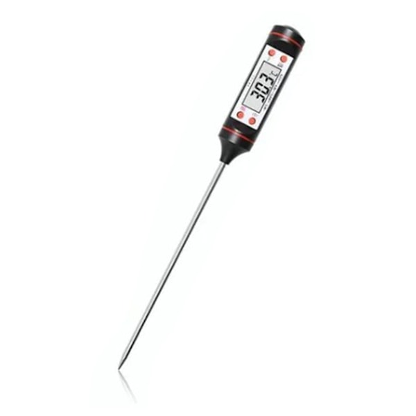 Matlagningsstermometer Pennmodell Hög Noggrannhet LCD-Display Kötttermometer med Rostfri Sond Svart