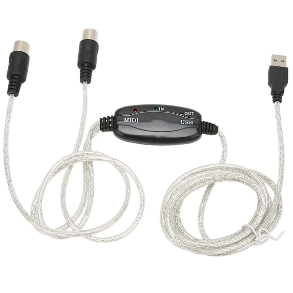 USB till MIDI Kabel Konverterare 16 Kanaler PC till Synthesizer 2 i 1 MIDI Sladd Adapter för Windows Dator