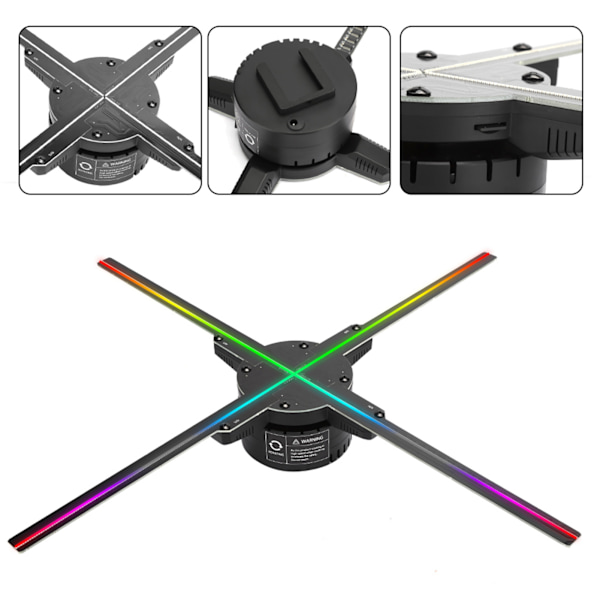Z6 56CM 4 Fläktblad 616PCS Ljuschip HD 3D Holografisk Reklammaskin WIFI/APP-Kontroll 100?240V