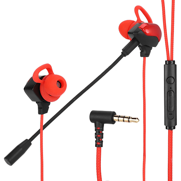 G3000 Universal 3.5mm Trådbundna In-Ear Gaming Hörlurar Brusreducerande Spelheadset Röd