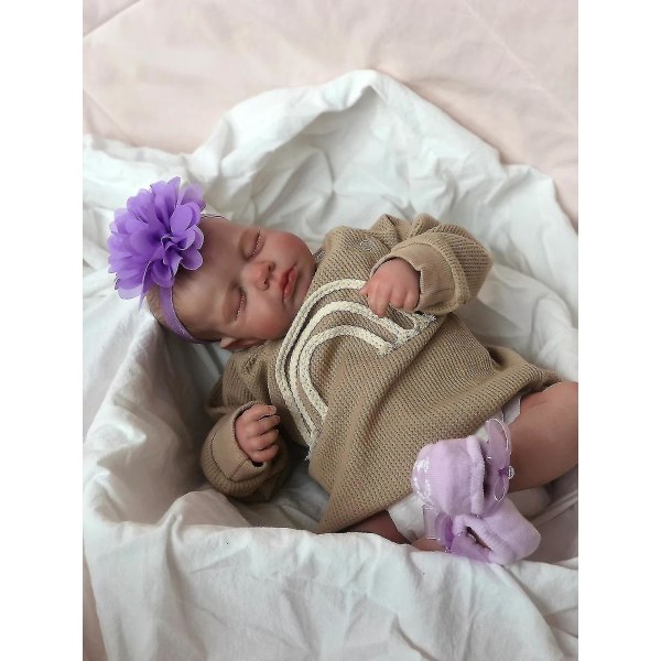 19 tum Newborn Baby Doll Handgjord verklighetstrogen Reborn Sleeping Loulou