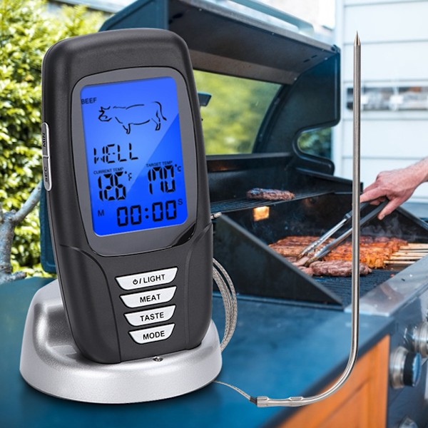Digital Display BBQ Grill Kötttermometer Kök Matlagning Mat Timing Verktyg