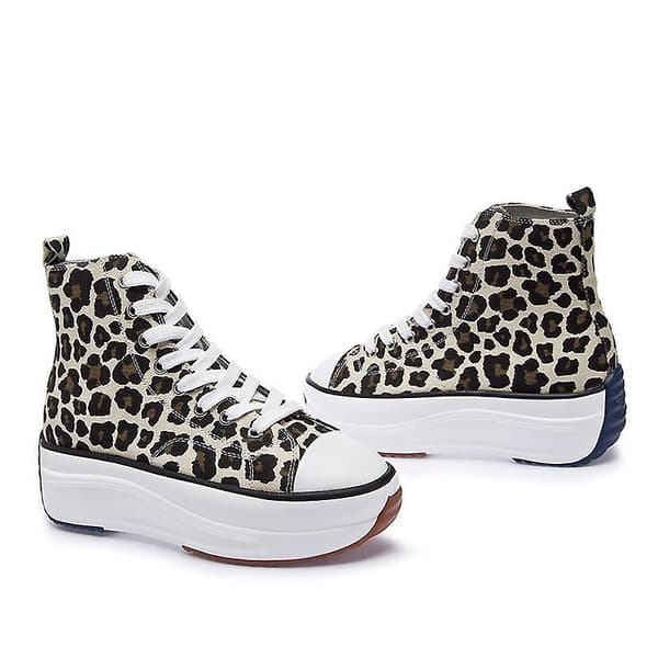 High Top Sneakers för kvinnor, Sneakers för höstskor Leopard 9