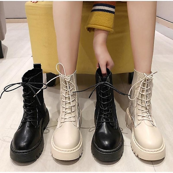 Kvinnor Army Combat Ankel Snörstövlar 5770black 8.5