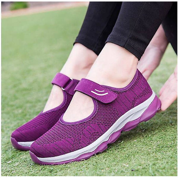 Andningsbara Mesh Tenis Casual Sneakers, Damskor Båtskor Red 42