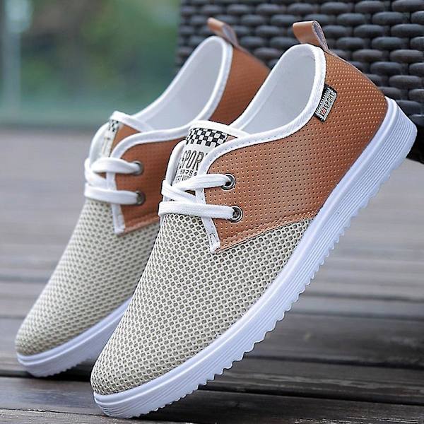 Andningsbara Air Mesh Bekväma Sneakers Platta Skor Black 7