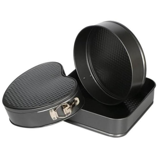 3 st Mini Springform Pannor Runda Hjärtformade Kakformar Non-Stick Springform Kakpannor