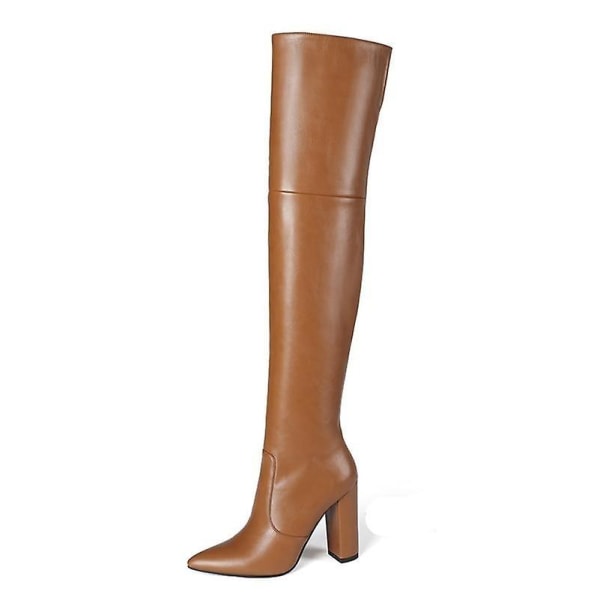 Meotina Over The Knee Boots, Damskor Beige 6