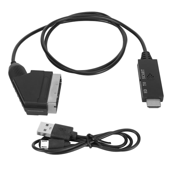 HD Multimedia Interface till Scart-kabel Stöd PAL NTSC HD till Scart-omvandlare Adapterkabel för TV VHS VCR DVD