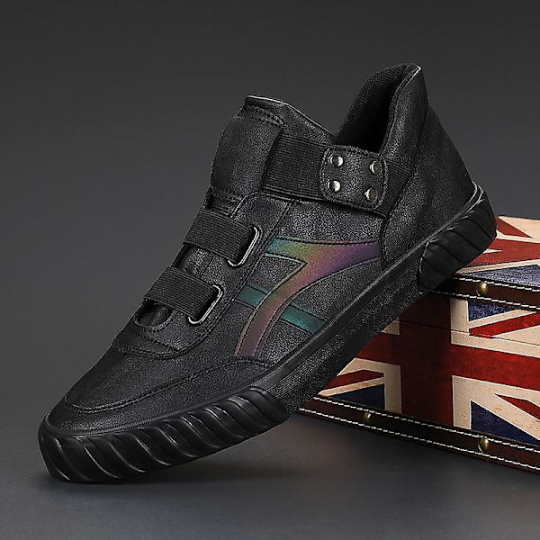 Nya Höga Vulcanize Slip On Herr Flat Mode Sneakers full black 38