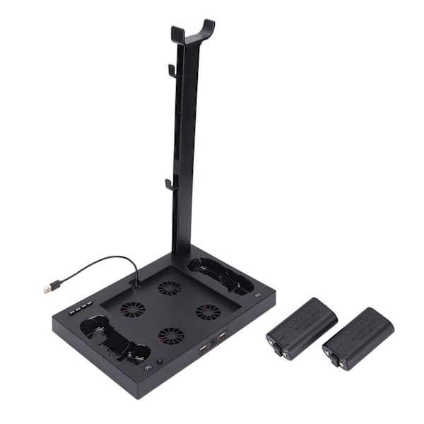 Kylfläkt för Xbox Series X-konsol Multifunktionell kylfläktbas med headsetfäste Batteriadapter