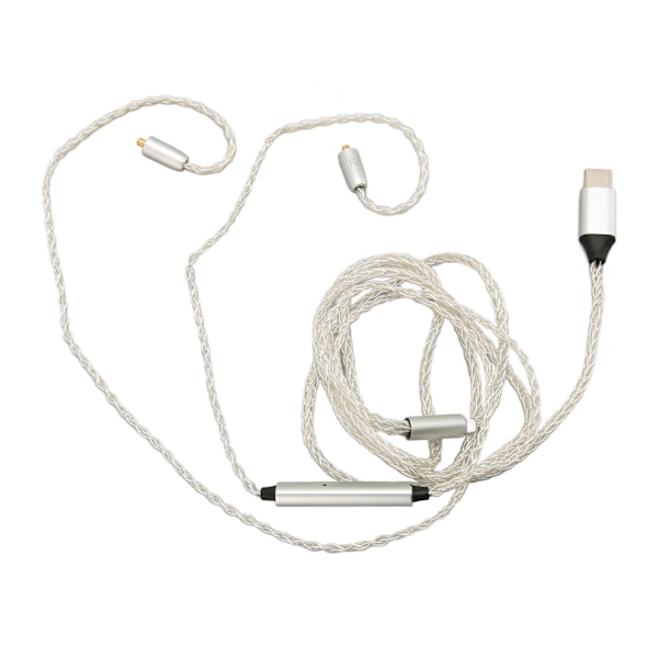 Typ C till för MMCX Kabel Ersättningshörlurskabel med Mikrofon för SE215 SE315 SE535 SE846 för UE900 Vit 1,2m
