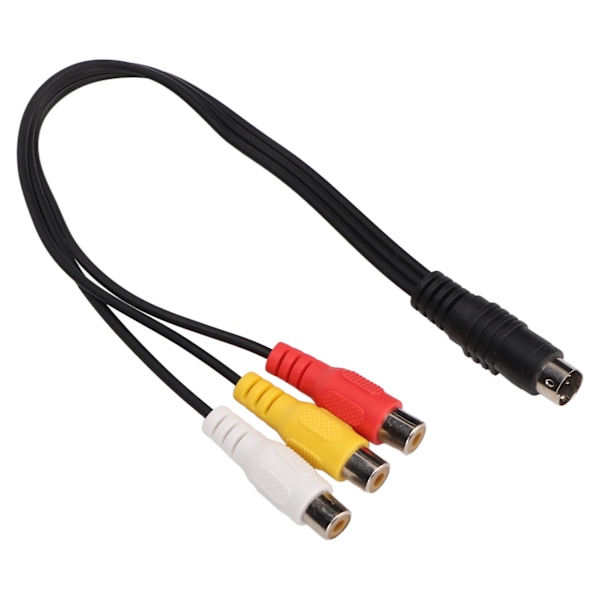 S-Video 4-stifts hane till 3RCA hona kabel dubbel skärmning röd gul vit videoadapterkabel 0,3 m