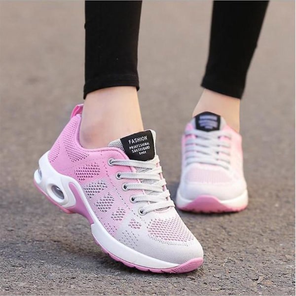 Air Cushion Sneakers för kvinnor gray pink 3.5