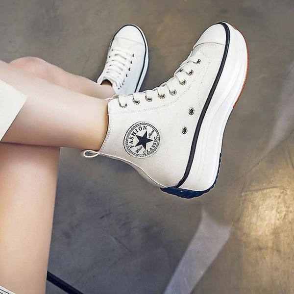 Kvinnor Casual Mode Lyx Designers Skor / Sneakers White 6
