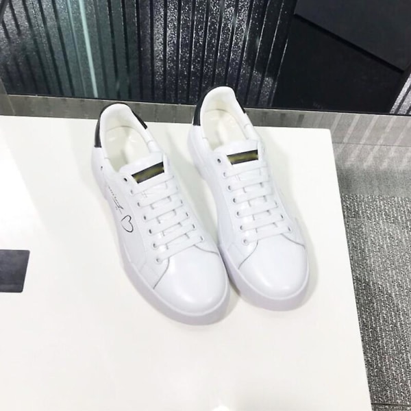 Låg-top Casual, läder Sneaker (set-b) White D 37