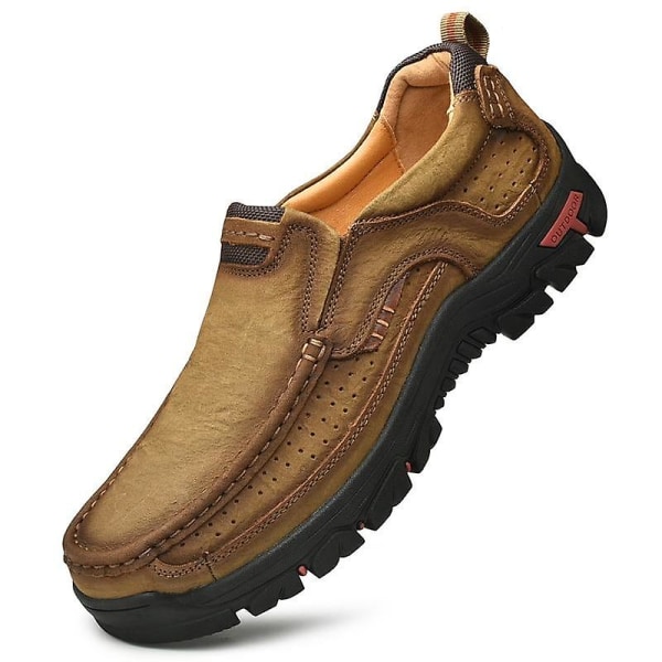 Sommar- Halkfri gummisula, Läder Outdoor Sneakers Set-c Brown-punched 10.5