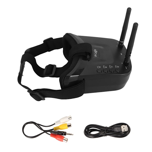 Mini FPV Goggles 5.8Ghz 3 Tum 40CH 480x320 LCD-skärm 1200mAh FPV Video Headset Glasögon med Dubbla RP SMA Antenner för FPV Racing Drone Quadcopters