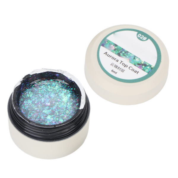 Nagellack Topplack Glitter Glans Långvarig Manikyr Finish Gel för Salong Hemanvändning #02