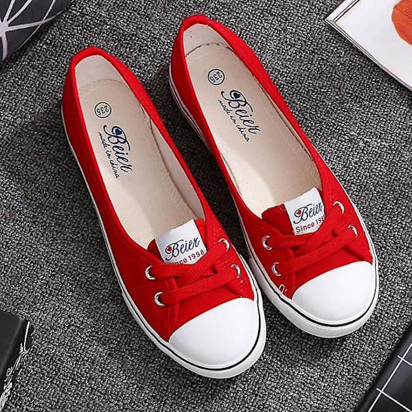 Dam - Snörskor Ballerinaskor, Loafers Red 6