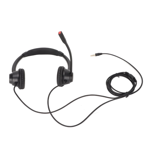 Binaural 3,5 mm affärshuvudset Dubbelsidigt headset med HD-stereoljud för konferenssamtal Call Center Onlinekurser