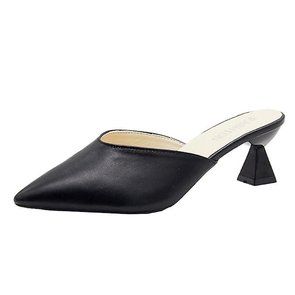 Eleganta kontorsskor, högklackade skor för kvinnor 2-black 41