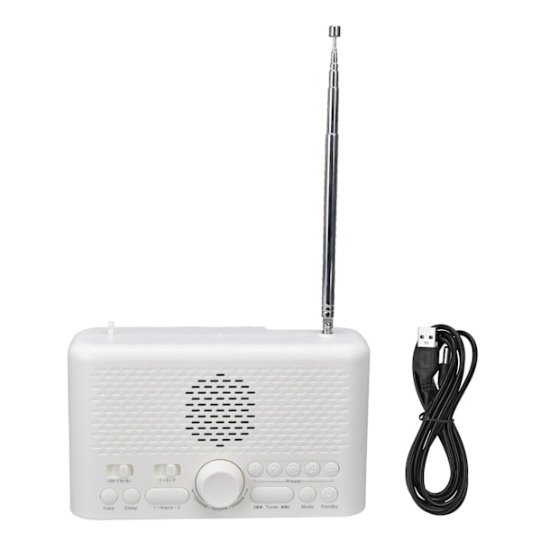 Väckarklocka Radio FM U-Disk Multifunktionell LED Väckarklocka Radiohögtalare för Hem Resor