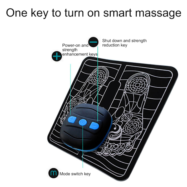 Smart EMS Fotmassage Puls Akupunktur Massageplatta Stick USB Laddningsmaskin
