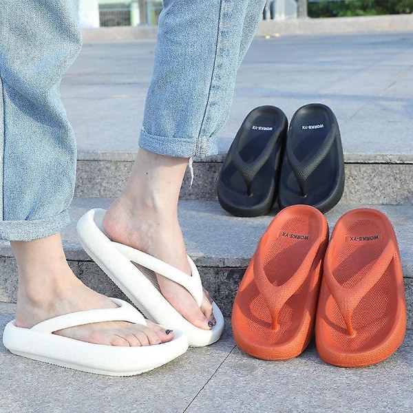 Tjock botten plattform Sea Flip Flop string sandaler, sommarskor Orange 6 /
