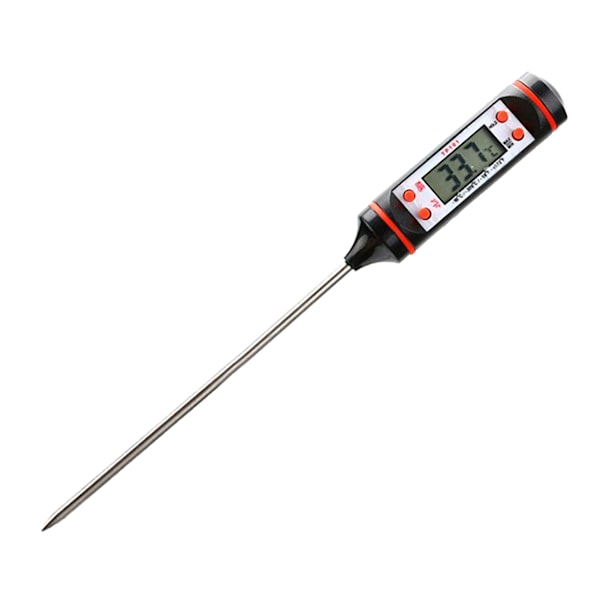 Matlagningsstermometer Pennmodell Hög Noggrannhet LCD-Display Kötttermometer med Rostfri Sond Svart