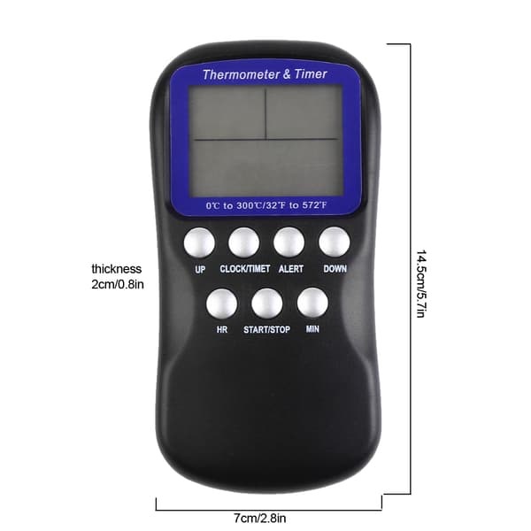 LCD Digital Matlagnings Termometer med Timer Probsensor för Kök Matlagning Bakning BBQ