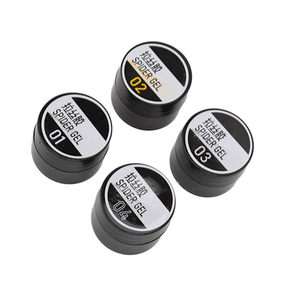 4 st Set Solid Polish Lim Färgstarka Nagelspetsar Gel Elastisk Konst Manikyr