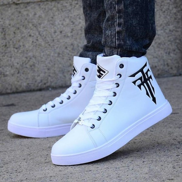 Högklackade sneakers, herr, vardagsskor white 8