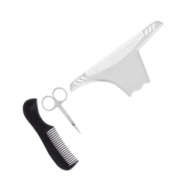 Transparent Skäggformningskam Schablon Kit Män Manlig Styling Tillbehör