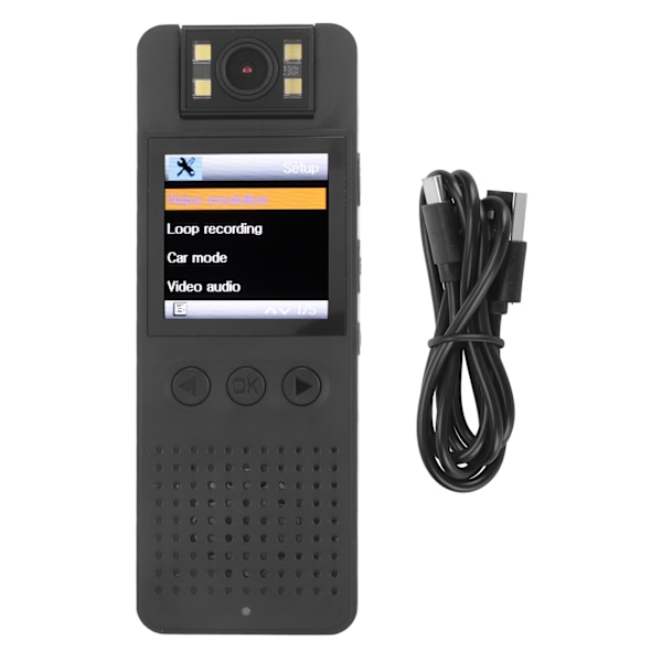 WiFi Liten Kroppskamera LCD-Skärm HD 1080P 180 Graders Rotation Bärbar Kroppskamera för Arbete och Resor