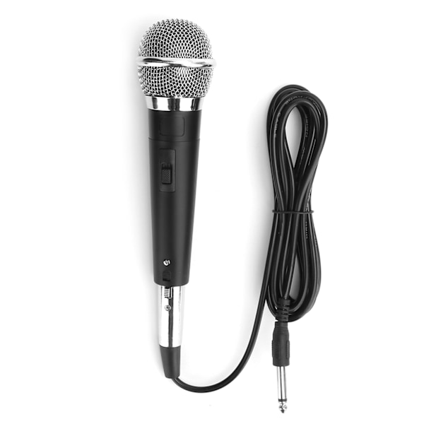 Trådbunden Dynamisk Mikrofon Professionell Hifi Ljudmikrofon för KTV Sång Musikframträdande Möte Svart