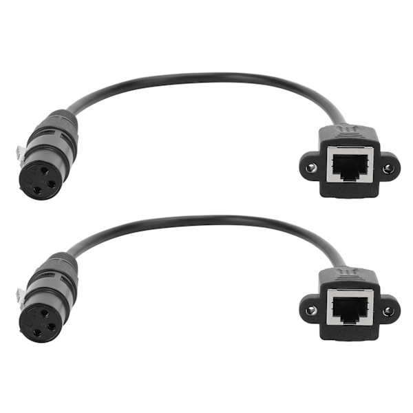 2 st XLR till RJ45 Hona Adapter 3-Pin Ljud Video Kontakter Kabel Konverterare Sammankopplingar