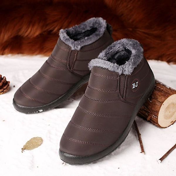 Winter Warm- Vattentät fotled, Slip-on Fur Snow, Sneakers Purple 42
