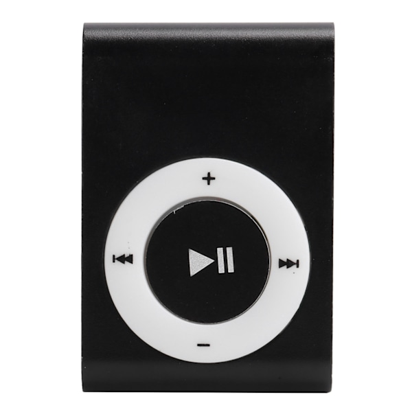 Bärbar Digital Musikspelare MiniMP3 BackClip-spelare med Hörlurar och USB-kabel (Svart)