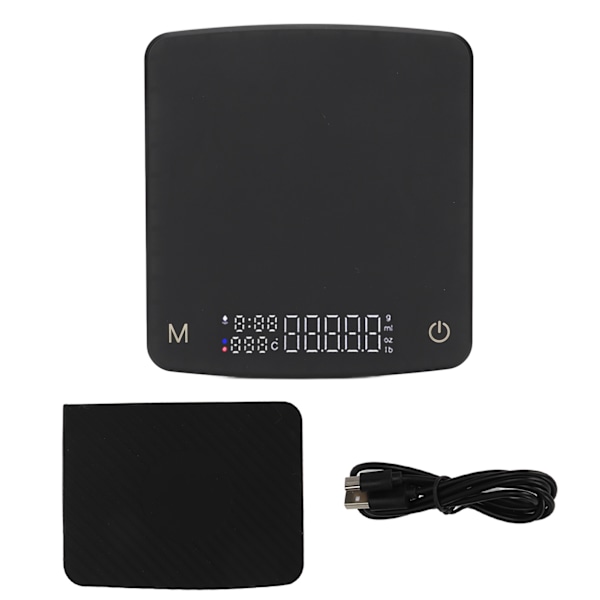Liten Kaffevåg Digital Droppkaffevåg Uppladdningsbar Automatisk Timer Köksvåg Matvåg 500g/0.01g
