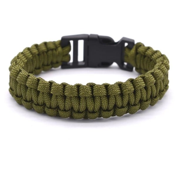 Utomhusresor Camping Tunn Army Green Flätad Cobra Weave Plast Armband Black