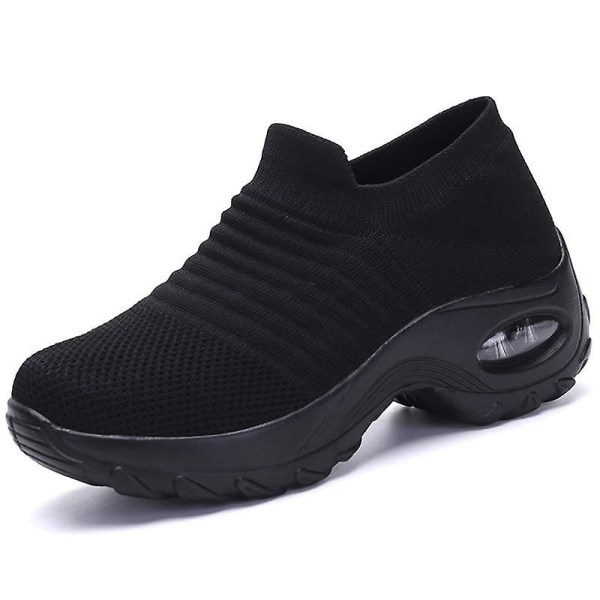 Vår - Platt Slip-on Plattform, Mesh Sock Sneakers, Skor (Set 1) Blue 41