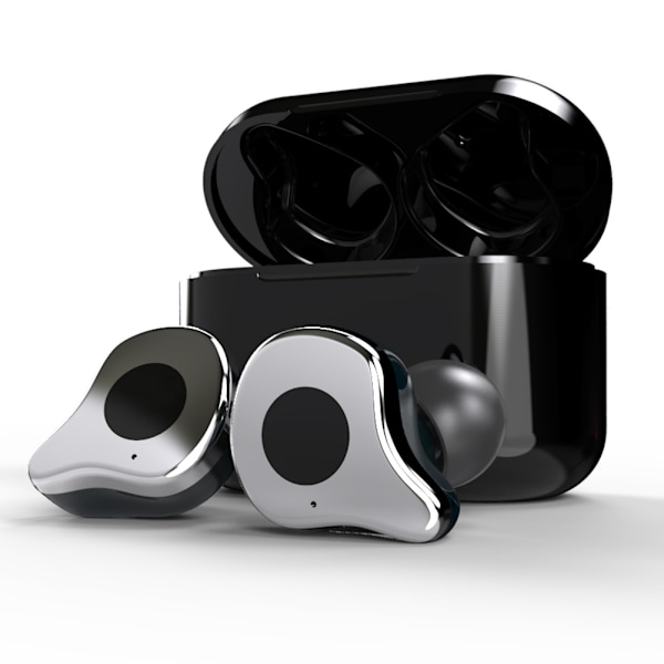 E12 TWS Mini Trådlösa Bluetooth-hörlurar In-Ear Headset Hörlurar med Mikrofon (Silver)