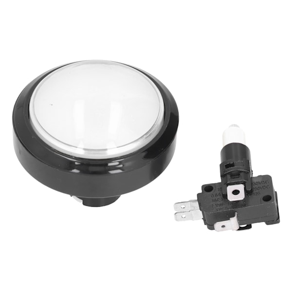 60mm Stor Konvex Knapp 2?Fotswitch-knapp med LED-lampa för Kranmaskin Spelkonsol Vit