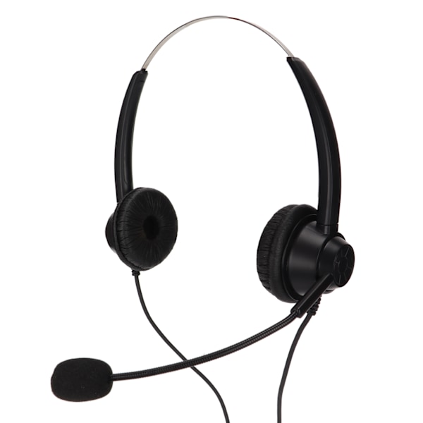 Telefonheadset 2,5 mm-kontakt Brusreducering Binaural Trådbunden Call Center-hörlurar med mikrofon för hemmakontor