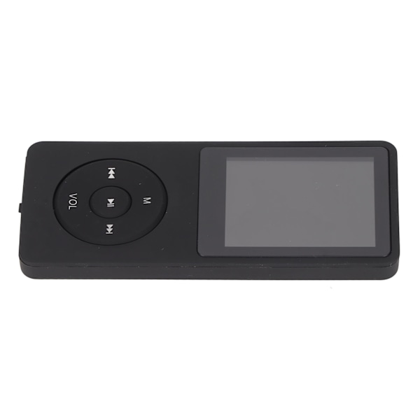 MP3-spelare med 1,8 tum skärm, 64 GB minneskort, multifunktionell, bärbar, svart